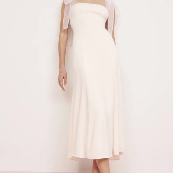 Reformation Kairo Dress Ivory - Size 12 - Picture 5 of 10